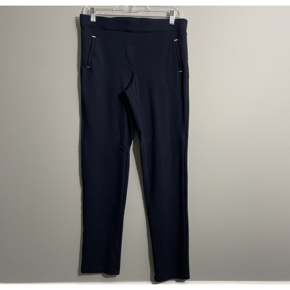 89th & Madison Pull-On Pants Sz M Blue Faux Pockets Stretch Comfort Work Casual
